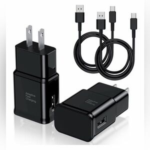 2 Pack USB C Fast Charger Block 6FT Cable Type C Wall Charger for Android